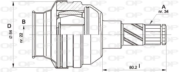 OPEN PARTS jungčių komplektas, kardaninis velenas CVJ5427.20